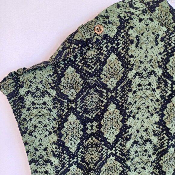 Anthropologie Dress Green Snake Print Rachel Sleeveless Tunic Style Womens 1X - Picture 9 of 13